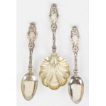 Whiting Sterling Silver Serving Pieces - Lily Pattern.Ladle monogrammed; Spoons have monogram