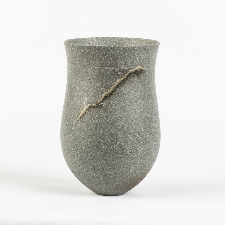 Jennifer Lee (British, B. 1956) Balanced Trace.Signed. Slate blue stoneware pot.No repairs or