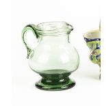 New Geneva Blown Glass Lily Pad Pitcher.Ht. 4".An East Aurora, NY Estate.Online bidding available: