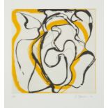 Brice Marden (American, b. 1938) Yellow And Black Linear Design On White Background.Signed in pencil