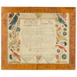 Pennsylvania Watercolor Fraktur.Dated 1802.Some toning; loss to edges; creases.13" x 16".Online