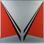 Gladys Noble Wagner (American, Born 1907) "Red and Black".c. 1974. Serigraph on aluminum. #70/75