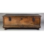 Italian Cassone.17th Century. Walnut, dovetailed case.Original hardware. Feet are later additions.