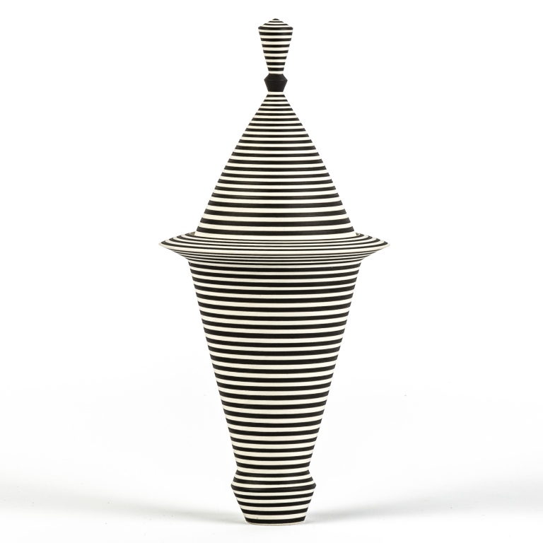 Roseline Delisle (Canadian, born 1952) Porcelain Vessel With Stripes.