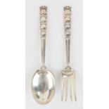 Tiffany & Co. Sterling Silver Serving Spoon and Fork.8.8 ozt.Max. L 10" W 2 1/2".Online bidding
