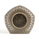 R. Lalique Glass and Brass Clock.c. 1926. Wheel carved R. Lalique, France. Dial: Rosenfeld