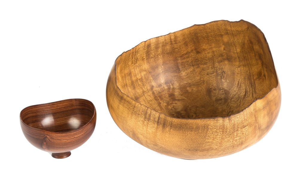 Bert Marsh, (American, 20th century) Two Wood Bowls.c. 2003; Gallery Materia, Scottsdale, AZ;