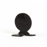 Alexander Calder (American, 1898-1976) "Black Disc Metal Stabile".c. 1964. Signed with monogram.