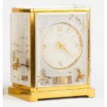 Le Coultre Atmos Clock with Asian Motif.Mid 20th century.Crystallization to white panels.Ht. 9 1/