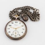 Longines Coin Silver Open Face Pocket Watch.Dia. 2".Online bidding available: https://live.