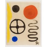 Alexander Calder (American, 1898-1976) "Big Wheel".c. 1946. Signed lower right, AC. Gouache and