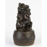 Asian Stone Foo Dog.Ht. 12" Dia. 6 1/2".Online bidding available: https://live.cottoneauctions.com/