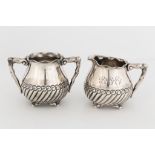 Gorham Sterling Silver Creamer and Sugar.Monogrammed. 9.6 ozt.Ht. 3 1/4" Max. W 4 1/2".Online