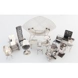 Collection of Modern Design Sterling Silver Miniature Chairs.Including: Hill House Mackintosh '02;