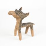 Mexican Terra Cotta Coyote.250-650 AD.Ht. 7" L 7".Sotheby's, 1984. Estate of Annette McGuire