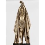 Demetre Chiparus (Romanian, 1886-1947) "Antinea" Sculpture.c. 1925. Silver and gold patina on a