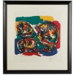 Karel Appel (Dutch, 1921-2006), Abstract of Faces.Signed in pencil lower right, Appel. Color