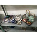 A collection of various Chinese and Japanese Oriental china items to include a Famille Rose