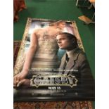 A very large banner type film poster for "The Great Gatsby".