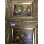 Pair of oil of summer fruit in gilt frame 4 by7 signed by gullar. Please see attached receipts.