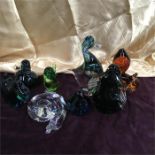 A collection of seven wedgewood glass animals to include a rare COLLARD scottie dog.