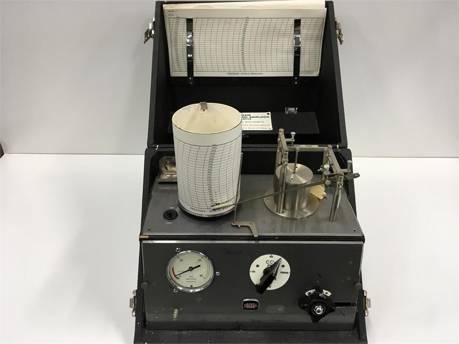 A Sherman's Kymographic tubal insufflation apparatus.