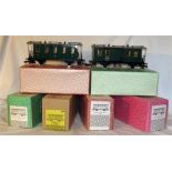 ETS O Gauge 5 x CSD Green 4 wheel Coaches and a 4 wheel Baggage/Post Van. Near Mint in mostly