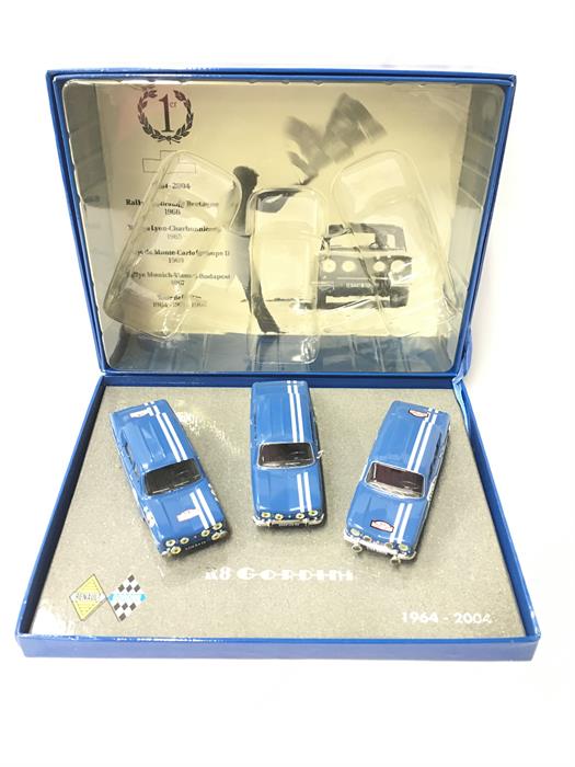 Norev R8 Gordini 1964-2004 diecast 1/43 scale set comprising three Renault models. Appears M and