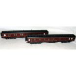 LAWRENCE 00 Sale Models - 2 x LMS Maroon 6 wheel Sleeping Cars Nos 354 all 1st (signed by Goddard