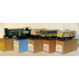 ETS 0 Gauge 5 x Closed Vans and an Open Wagon with Cloth Cover Nos 422, 434, 441, 453, 456 and