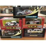 Five Scalextric Audi Quattro models, includes C2131 Audi A4. VG-M and boxed.
