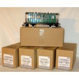 ETS 0 Gauge 5 x CSD Green 2 4 wheel Coaches with Lights Nos 301L, 303L x 2 and 308L x 2. Near Mint