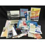 Quantity of shipping and railway brochures and menus, includes Cunard Line.