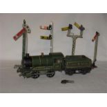 HORNBY O Gauge No 1 Revised C/W GWR Green 0-4-0 # 4300 and Tender - Fair Plus body on a Good C/W