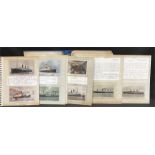 Two albums of Three Funnel Liner postcards and information - of the 56 that were built over the