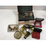 Collectables to include watches, costume jewellery, coins, a compact and a lighter.