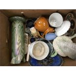 A box of china and glassware.