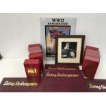Nine boxes of videos: The World At War together with four cases of L.P's depicting Shakespeare