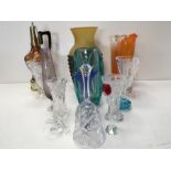 Various glassware to include vases.