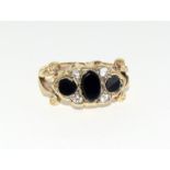 A 9 carat gold antique mourning ring.