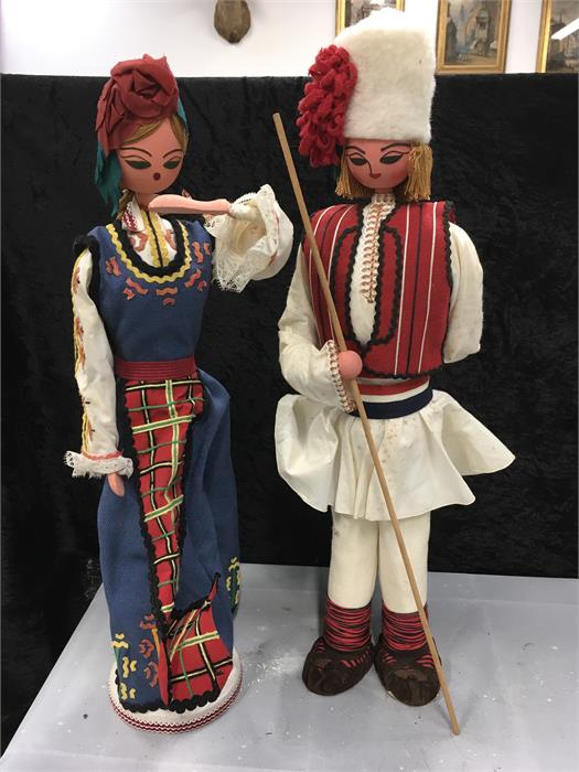 Two European dressed dolls.