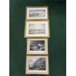 Four prints, the Battle of Trafalgar, the ship wreck, with two prints of Mudeford quay.