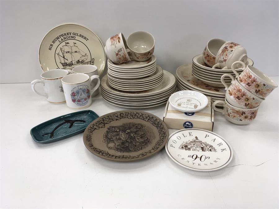 Poole pottery items to include the residue of a Summer Glory tea/dinner service, commemorative mugs, - Image 2 of 2