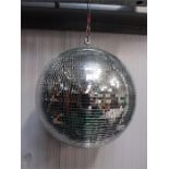 A large silvered mirror ball size 162cm complete with box.