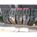 A set of five 20ltr jerry cans.