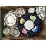 The residue of a tea/dinner service, Royal Stafford various blue and white plates and a boxed