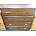 An oak chest of four drawers.