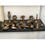 Various brass items.