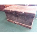 A large wooden storage box.