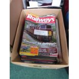 Box of Railways Illustrated 2011, Rail Express 2005/6 and complete Railway Magazine sets.